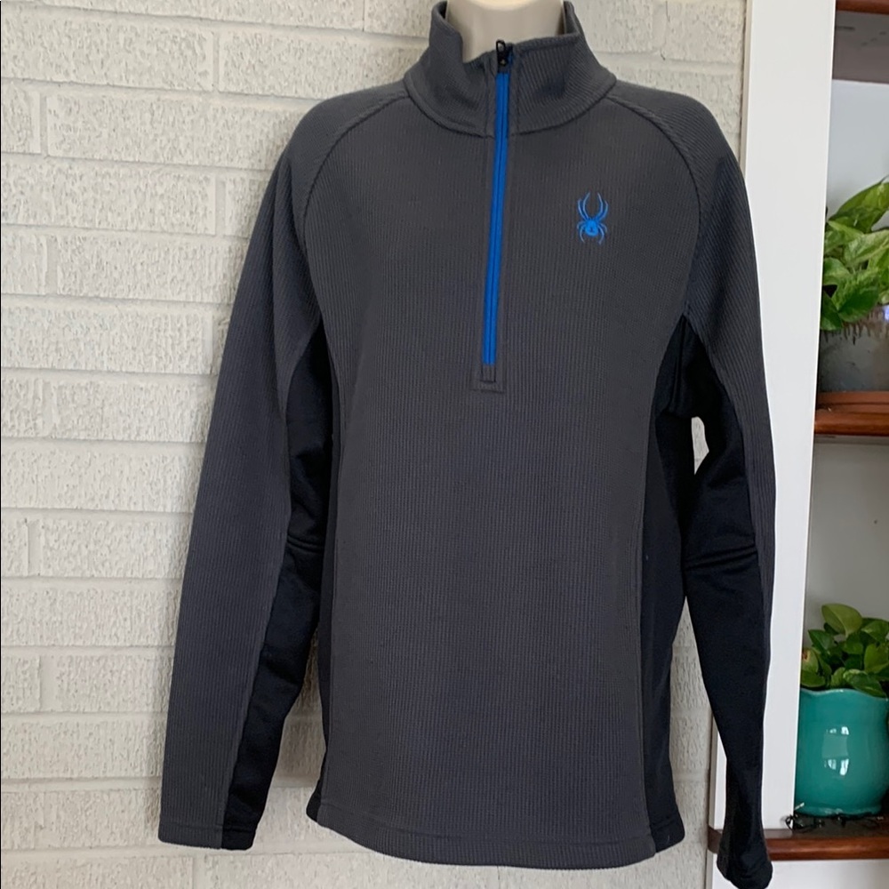 Spyder Mens Black Size M Half Zip Pullover Sweater Outbound Stryke Active Sport